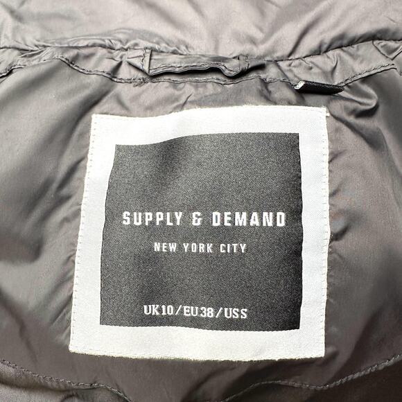 Supply & Demand Puffer Vest Womens Small Black Sleeveless Quilted Zip Outdoor - Picture 9 of 11